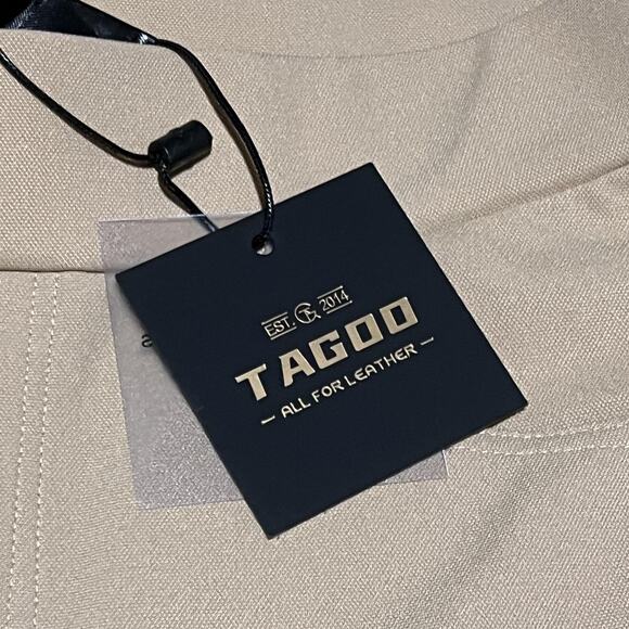 TAGOO Pants Womens Small Beige Stretch Pull On Back Pockets Nylon Spandex Skinny - Picture 2 of 8